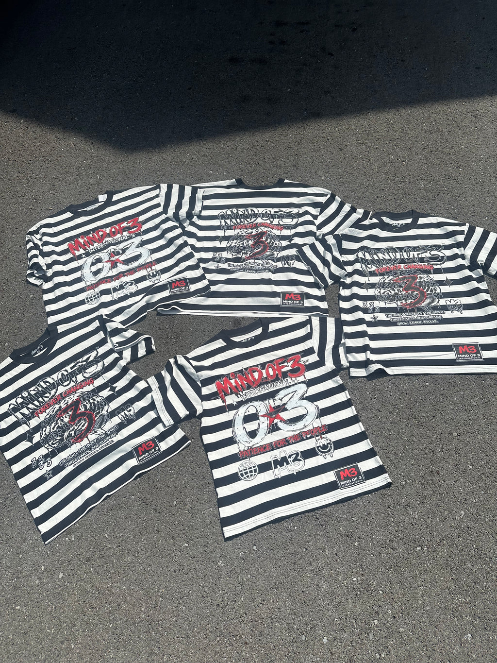 Mind of 3 International “Patience For The People” Striped Tee