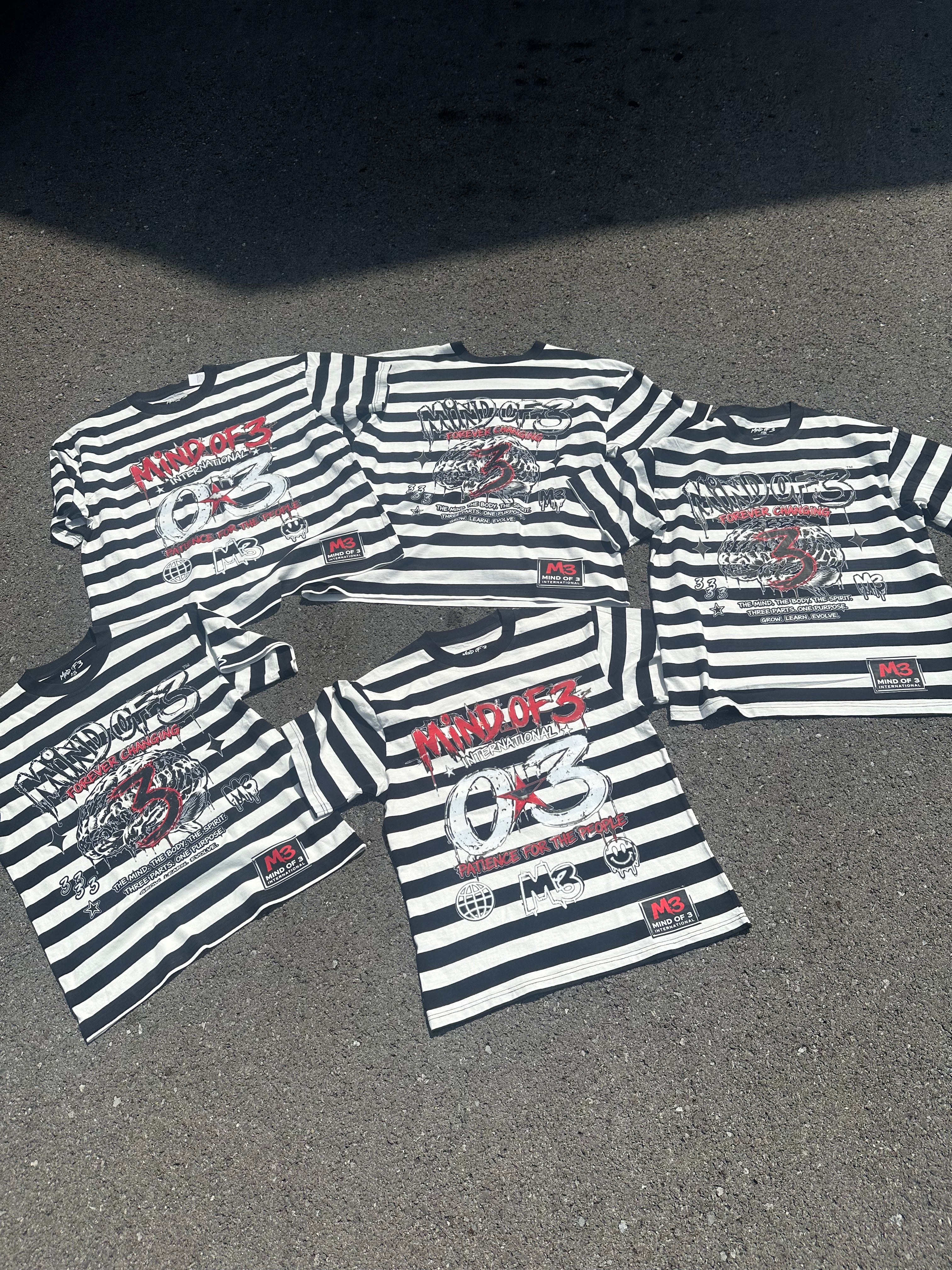 Mind of 3 International “Patience For The People” Striped Tee