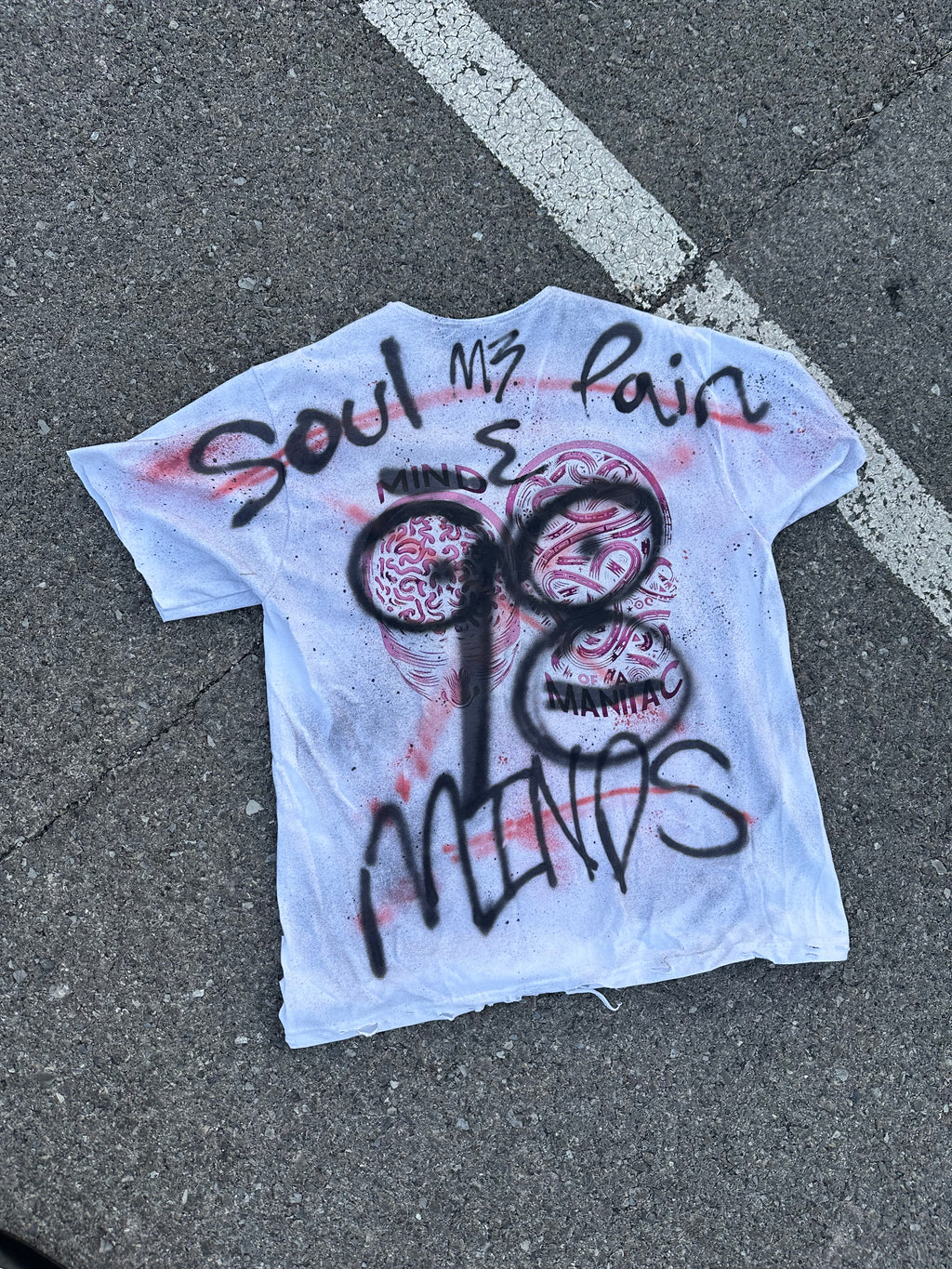 Mind of 3 “Soul Mind Pain” Hand-Painted Tee — 1 of 1