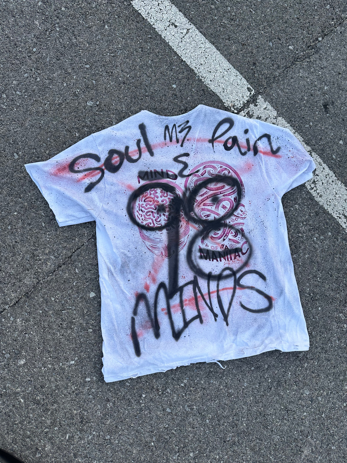Mind of 3 “Soul Mind Pain” Hand-Painted Tee — 1 of 1