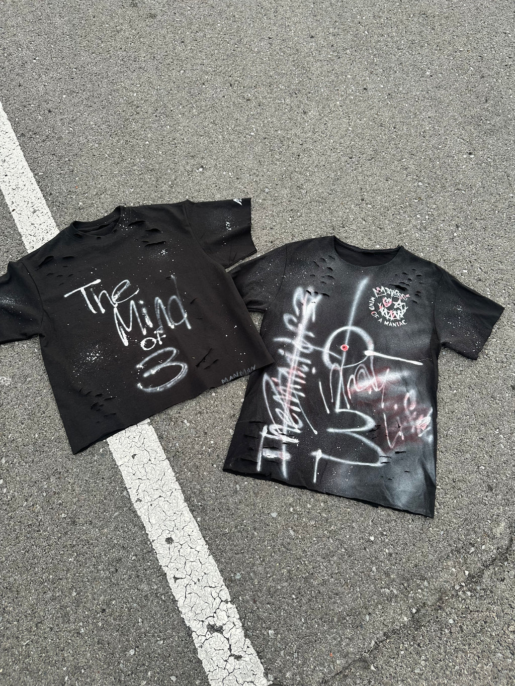 “Mind of 3 ‘Morals & Morality’ & ‘King of 3’ Hand-Painted Tee — 1 of 1”
