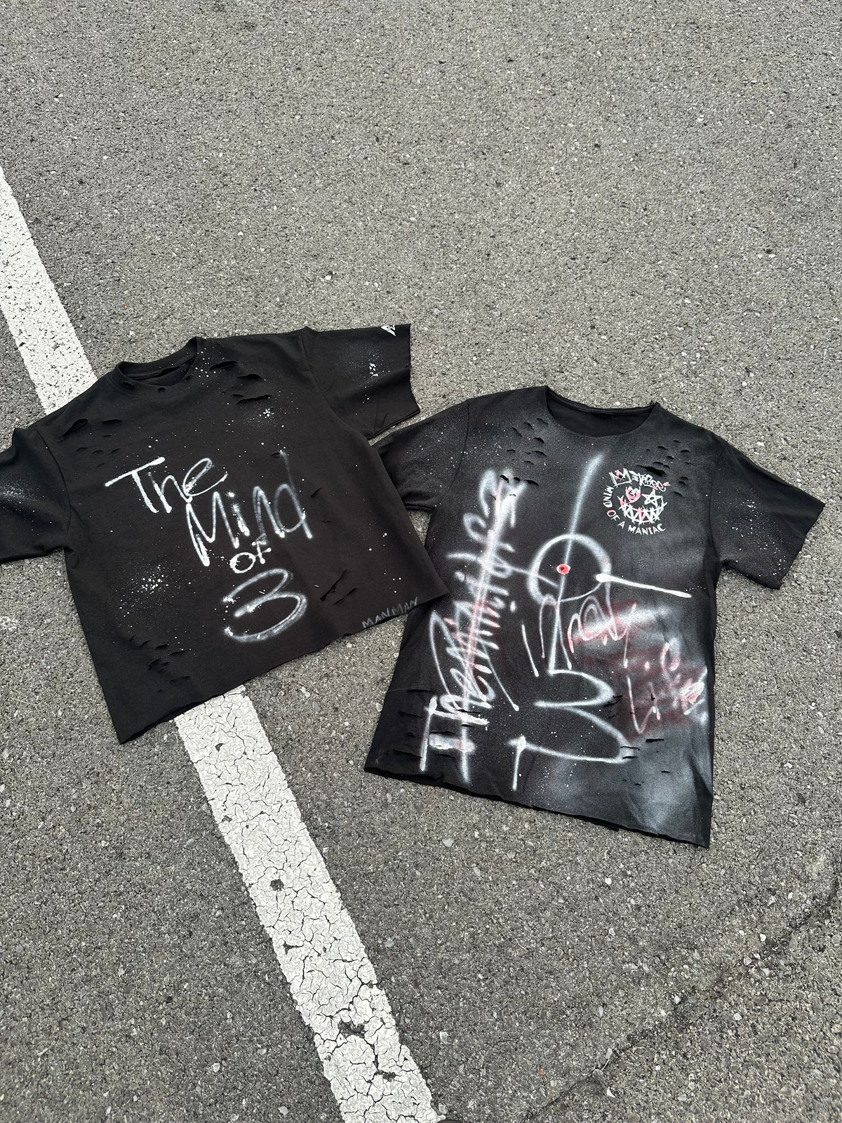 “Mind of 3 ‘Morals & Morality’ & ‘King of 3’ Hand-Painted Tee — 1 of 1”