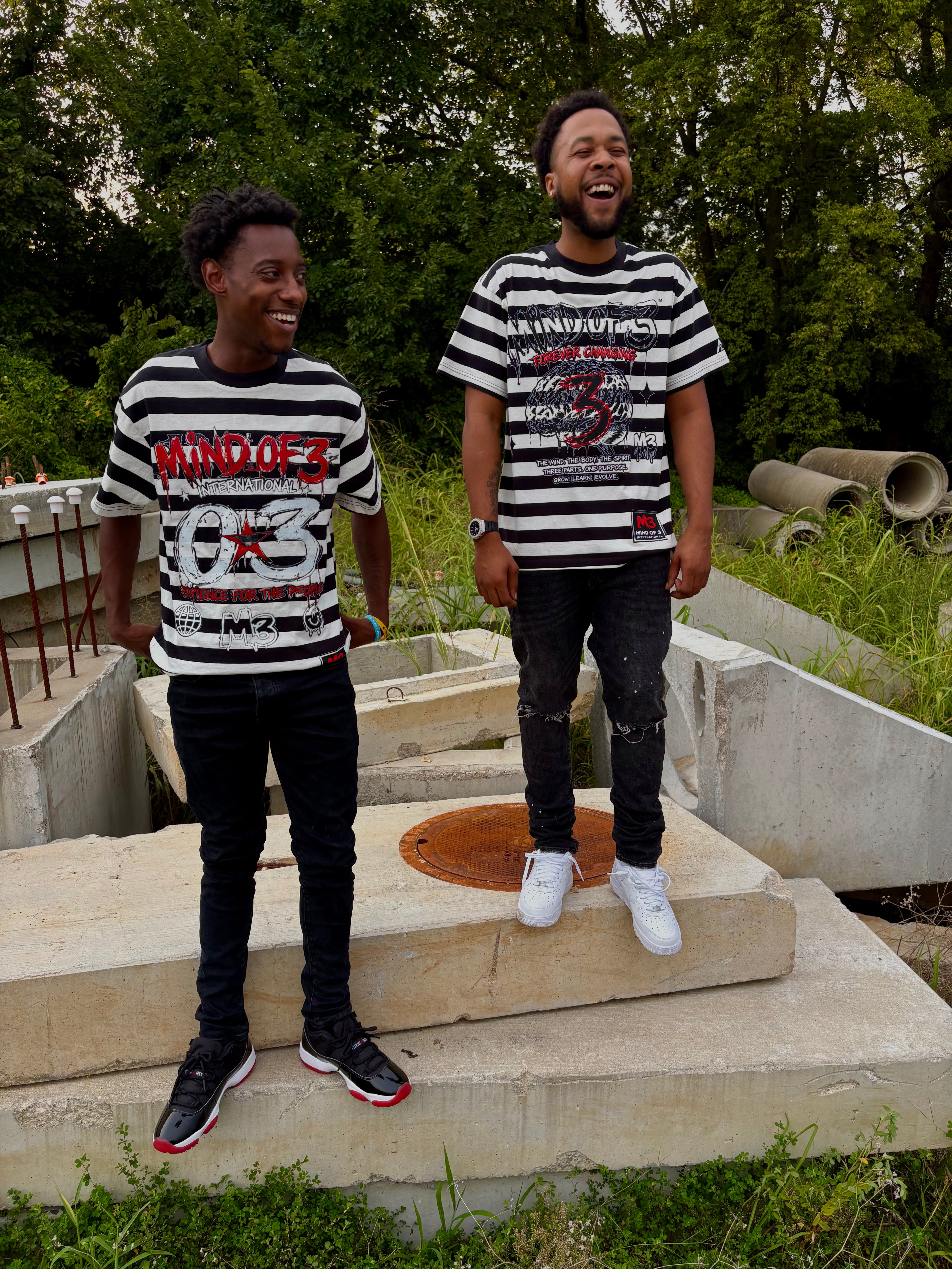 Mind of 3 International “Patience For The People” Striped Tee