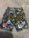Patch work denim shorts