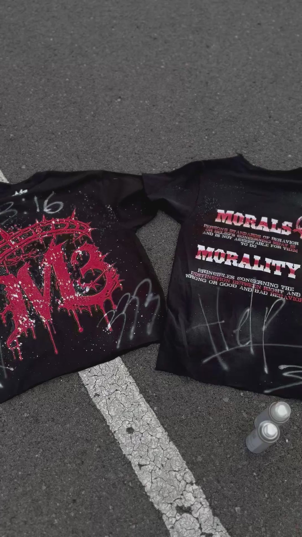 “Mind of 3 ‘Morals & Morality’ & ‘King of 3’ Hand-Painted Tee — 1 of 1”